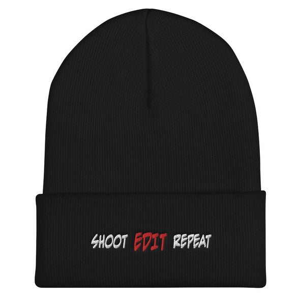 Shoot Edit Repeat Cuffed Beanie