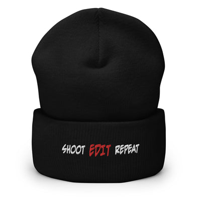 Shoot Edit Repeat Cuffed Beanie