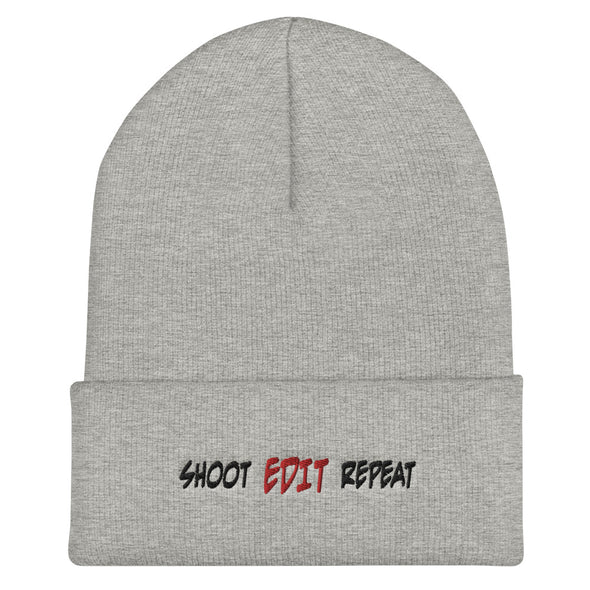 Shoot Edit Repeat Cuffed Beanie