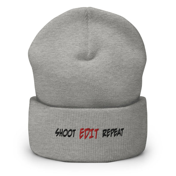 Shoot Edit Repeat Cuffed Beanie