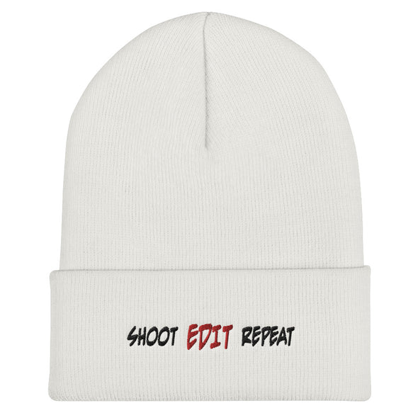 Shoot Edit Repeat Cuffed Beanie