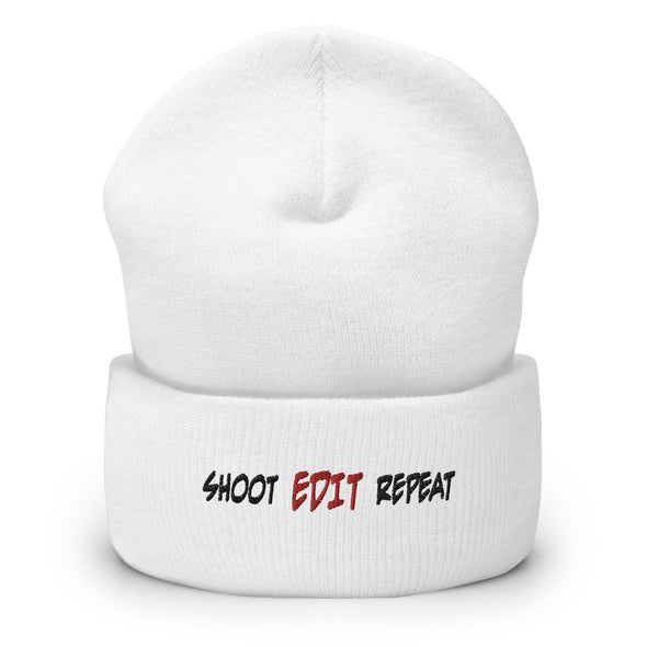 Shoot Edit Repeat Cuffed Beanie